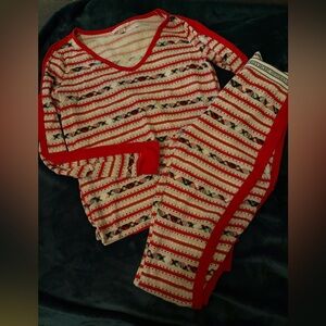 Victoria's Secret Red and White thermal Pajama Set